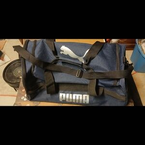 Puma Navy Duffel Bag with Black Straps